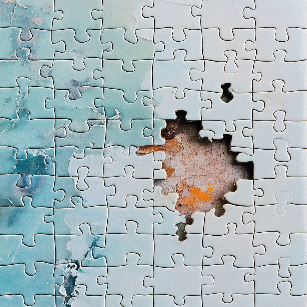 Album Cover: Jigsaw Puzzle & Torn Photo Missing Piece