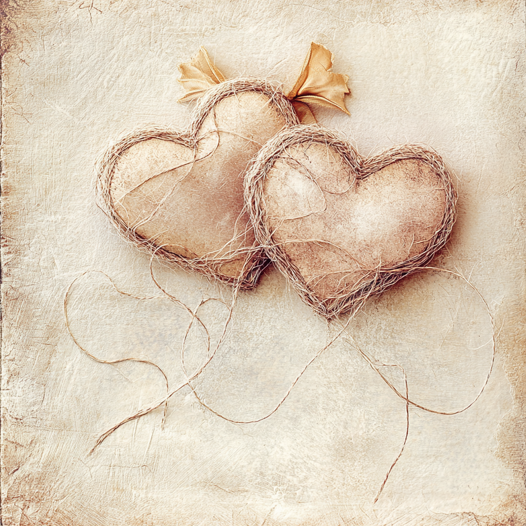 Album Cover: Two Hearts Intertwined with Delicate Ribbon