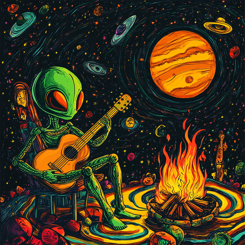 Alien's Space Campfire Guitar Jam