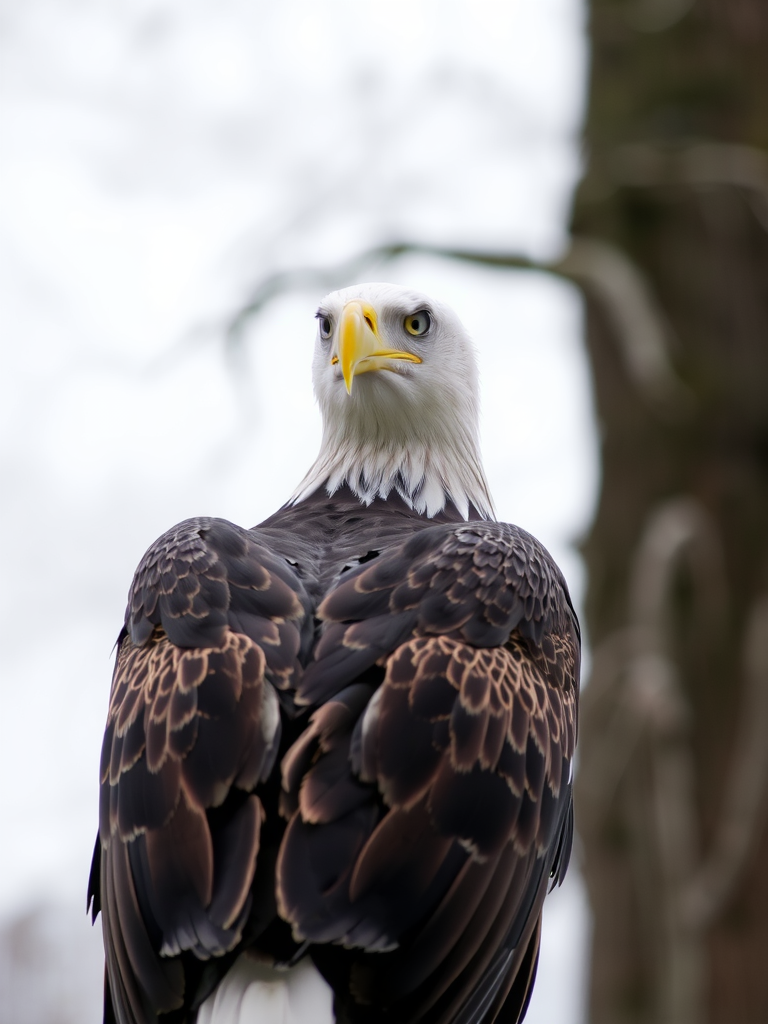 An Eagle Looking Away in the Distance.