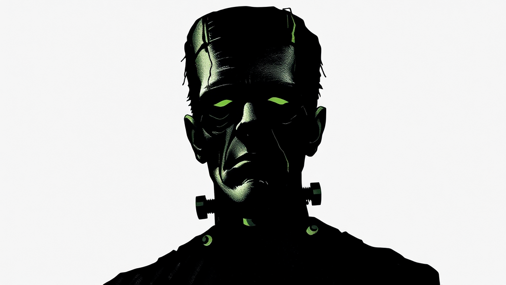 An Eerie Ink Silhouette of Frankenstein's Monster