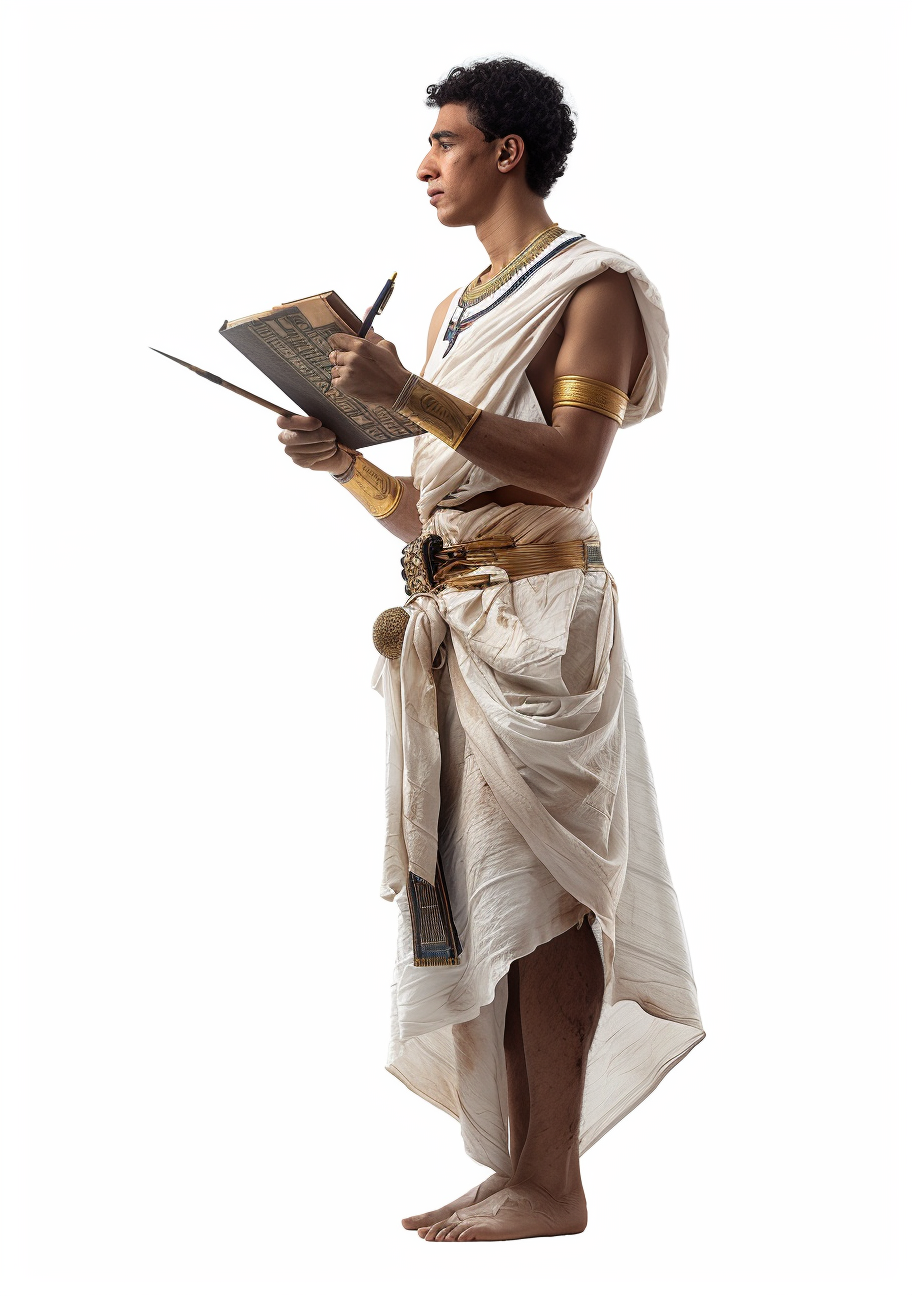 An Egyptian man in traditional clothing with book