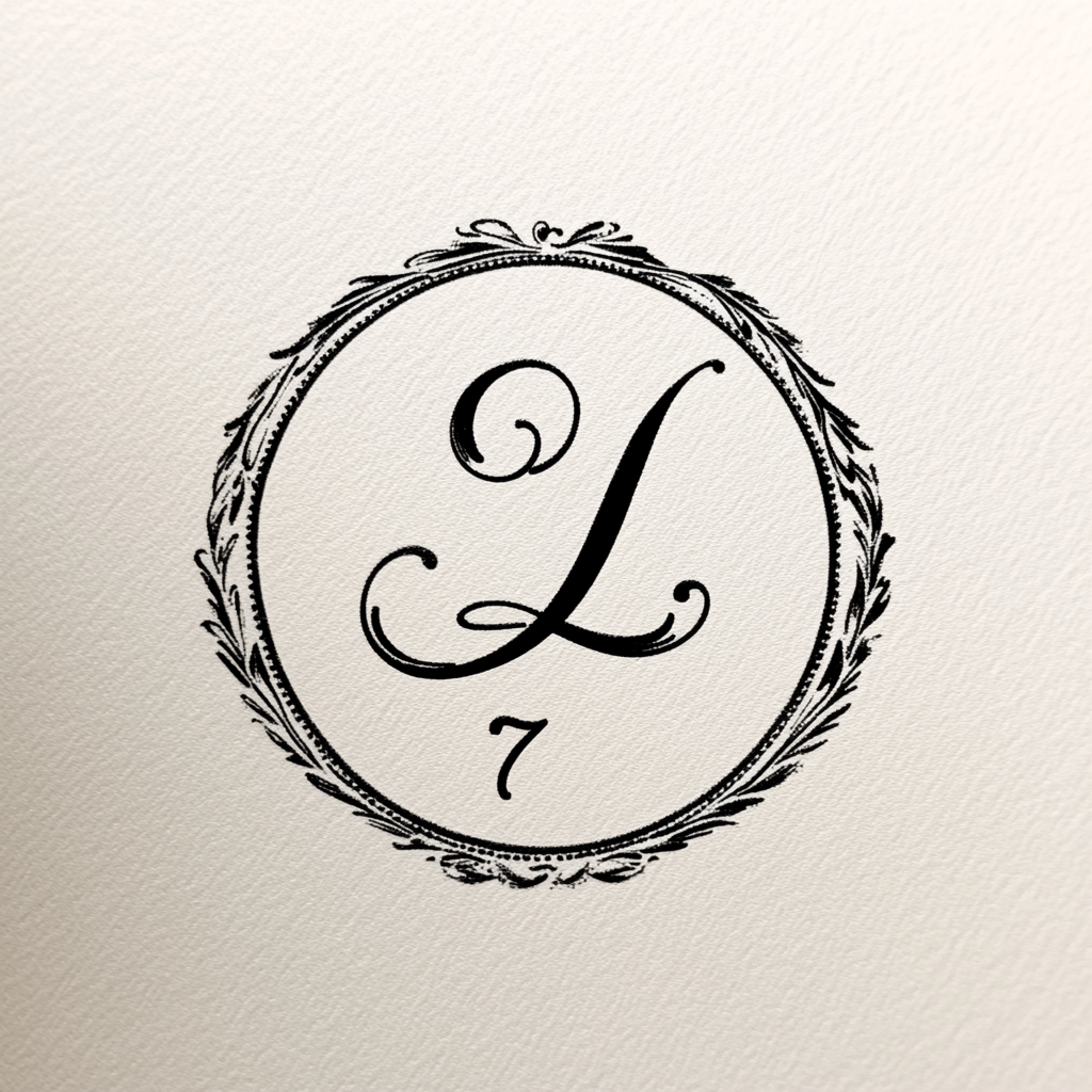 An Elegant Monogram Design featuring 'Lobenstein' and '7'