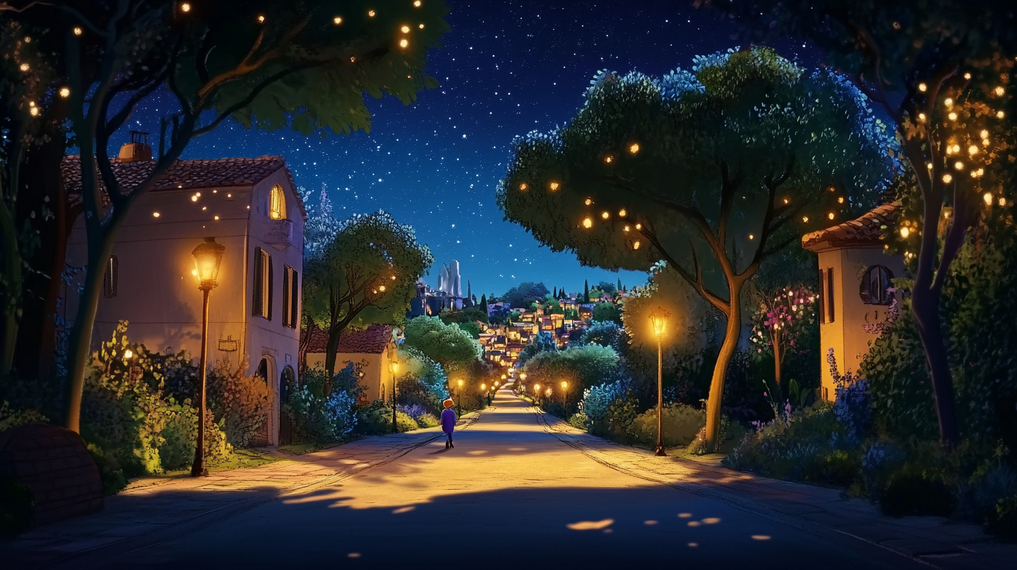 An Enchanting Evening Stroll: Disney-style Night Commute