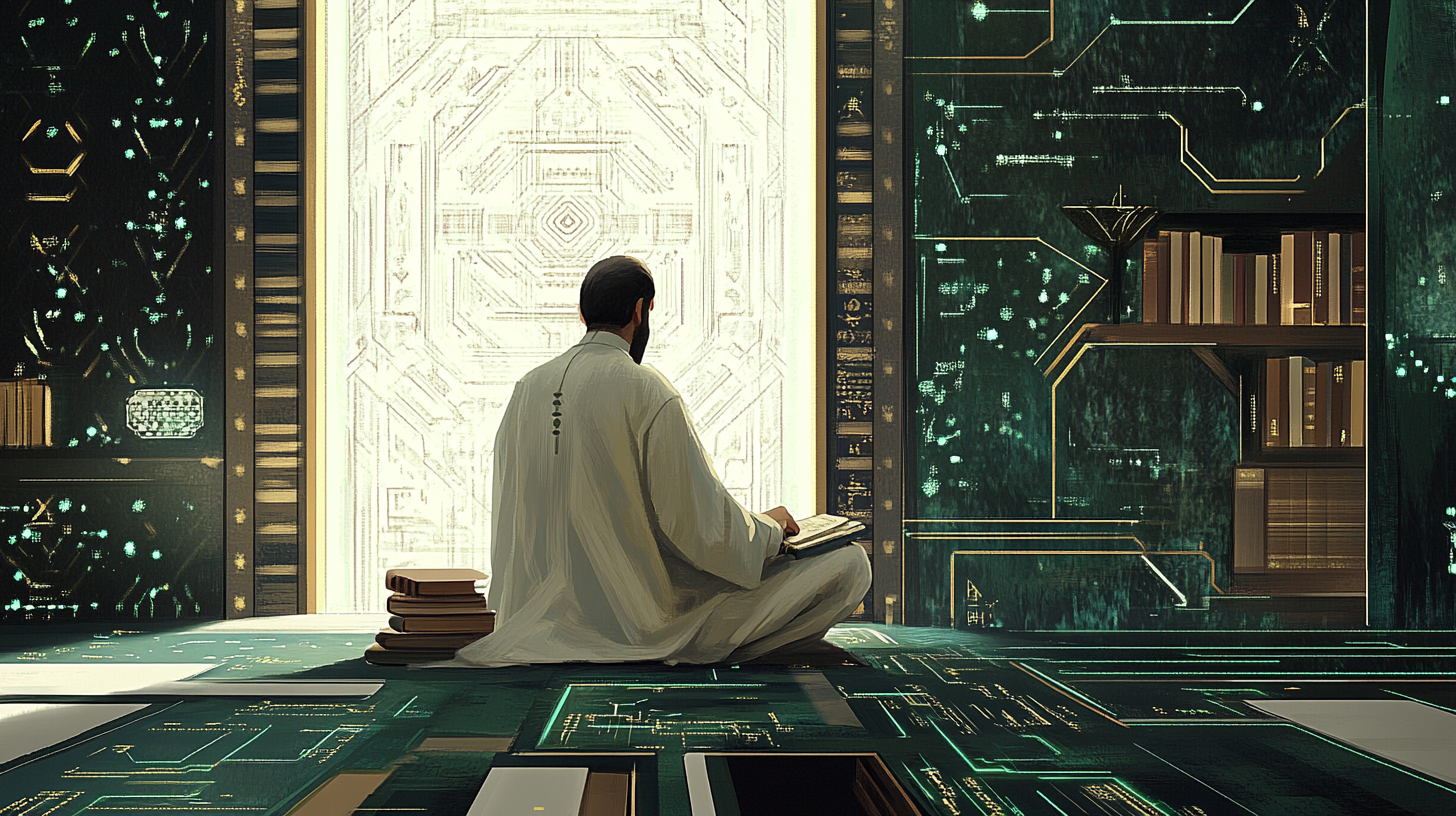 An Islamic scholar exploring AI in modern setting