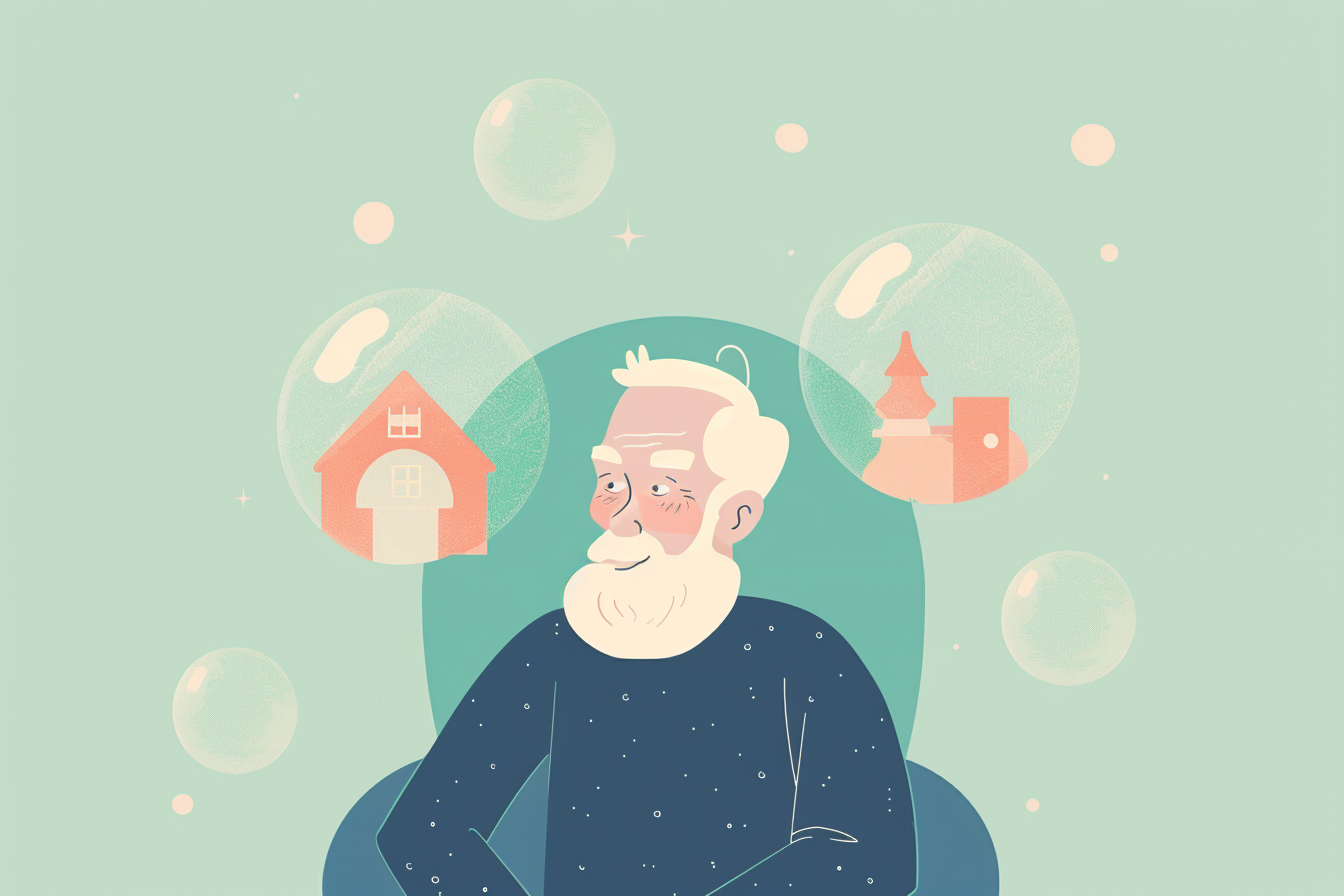 An Old Man Dreaming of Home and Money