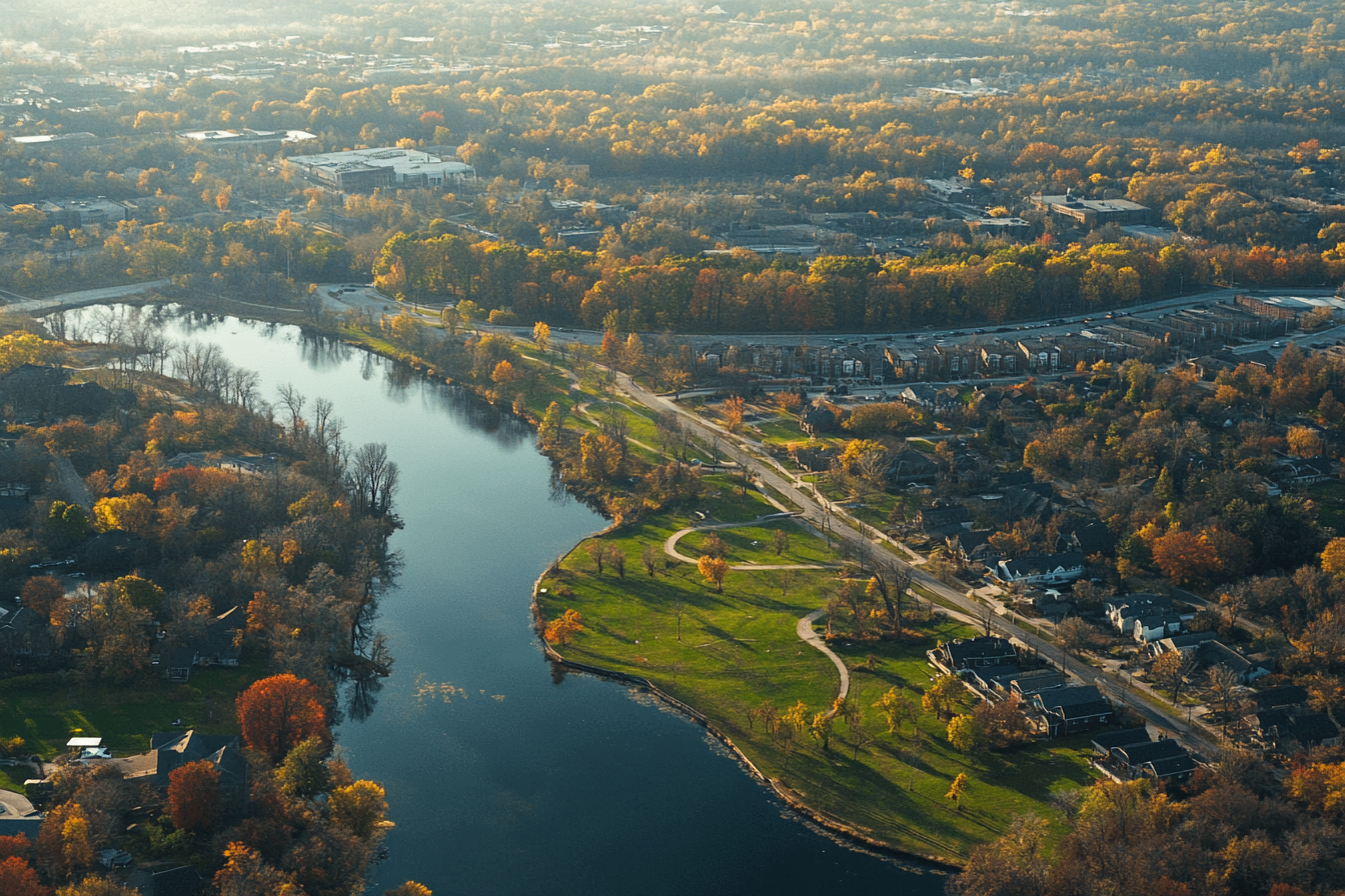 An aerial view of Northwest Grand Rapids city