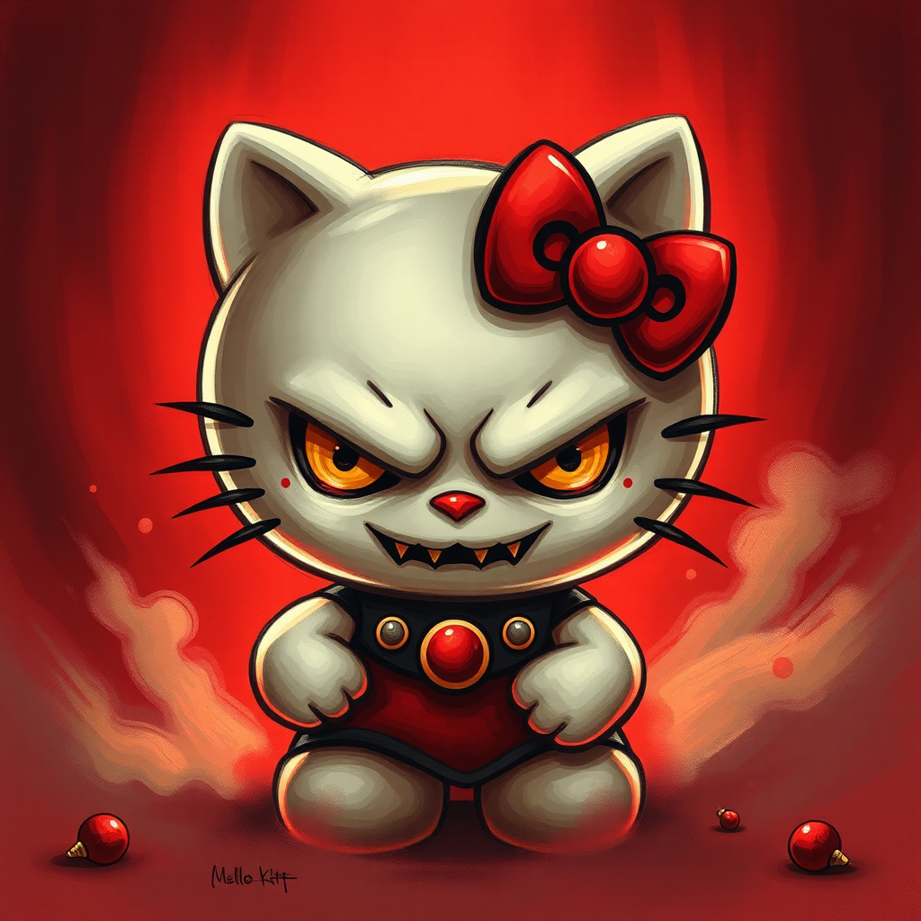 An evil Hello Kitty with sharp claws.