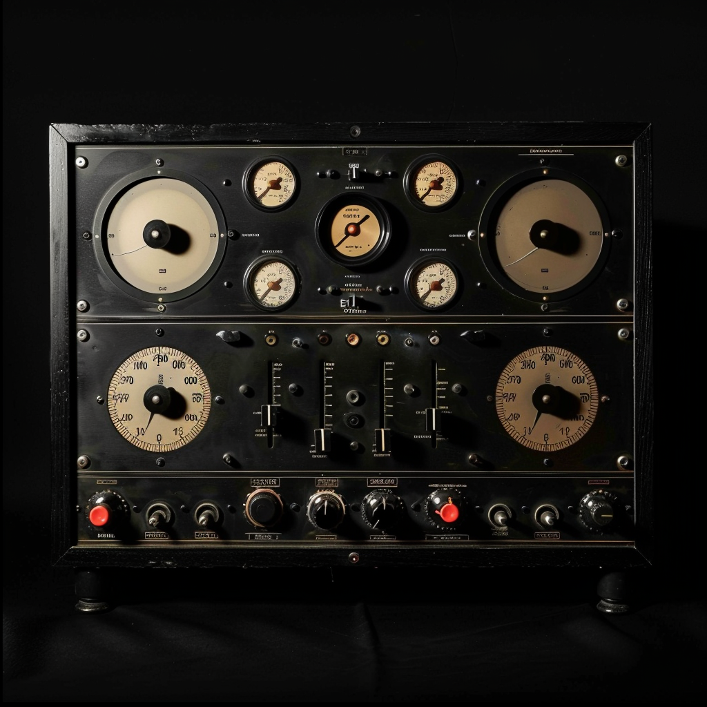 Analog Drum Machine with Vintage Vibe on Black Background