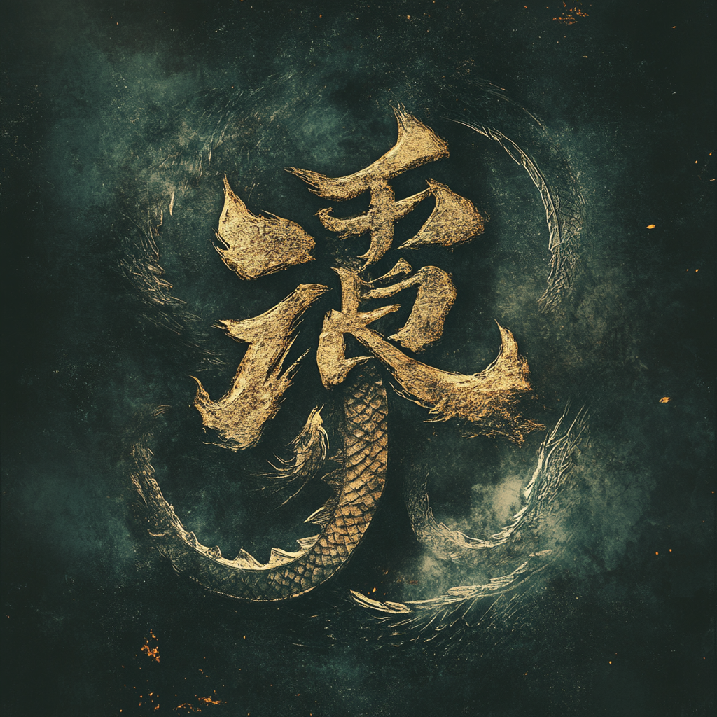 Ancient Dragon Logo with Mystical East Asian Elements