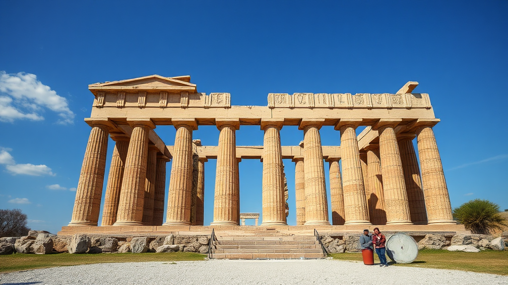 Ancient city of Persepolis with stone ruins.