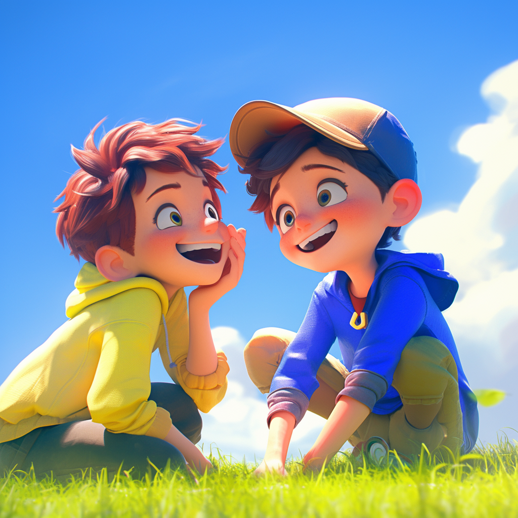 Animated Boys in Cartoon 3D Art Style