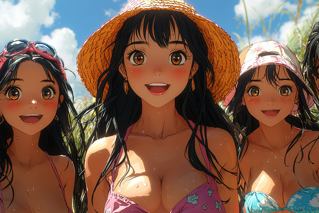 Anime with hand-drawn techniques, vibrant colors, nostalgic warmth.