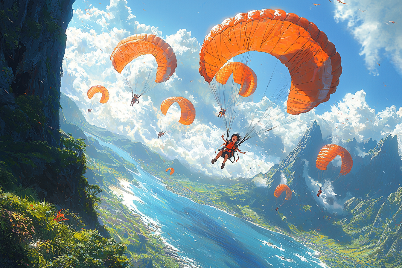 Anime with vivid colors and fantastical landscapes.