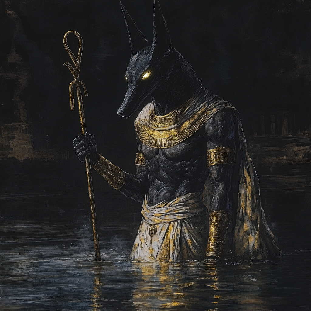 Anubis, Powerful God, Guards Nile at Night