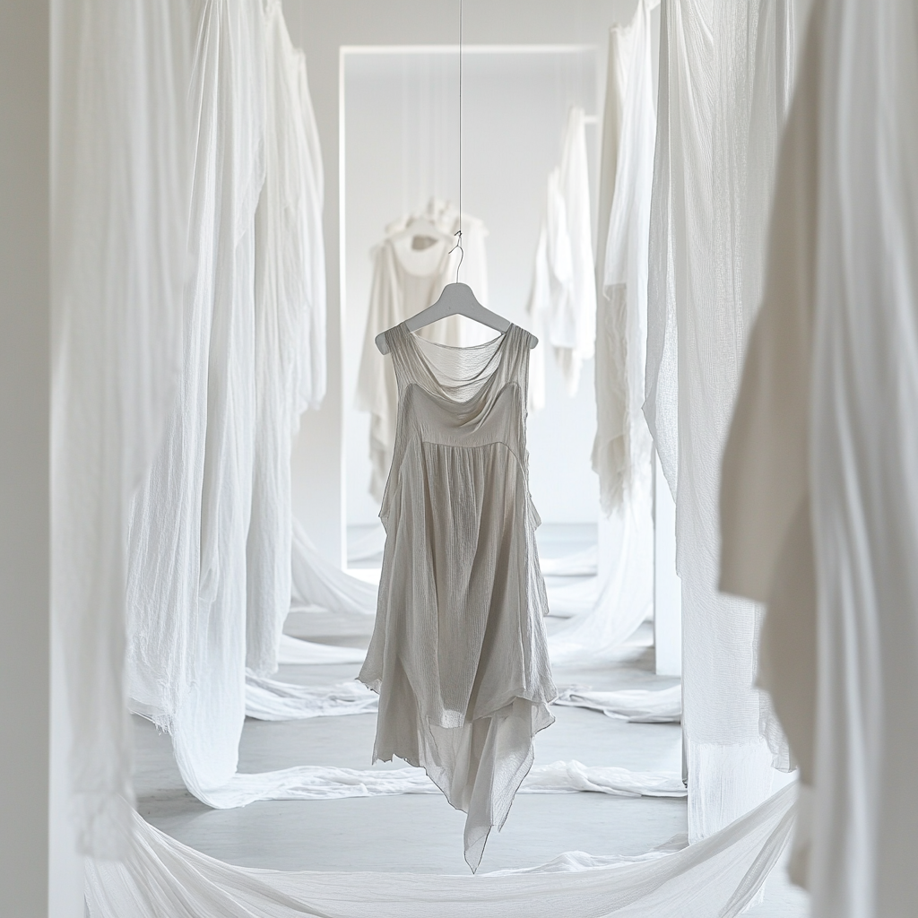 Artistic Cosmopolitan Fashion Installation in Minimalistic Room