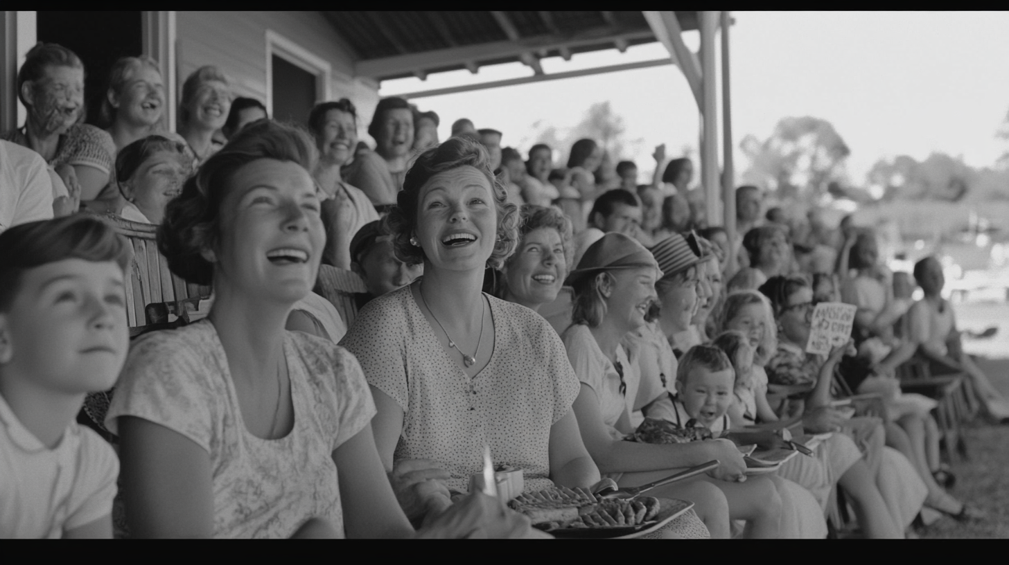 Australian cricket club community enjoying game and snacks.