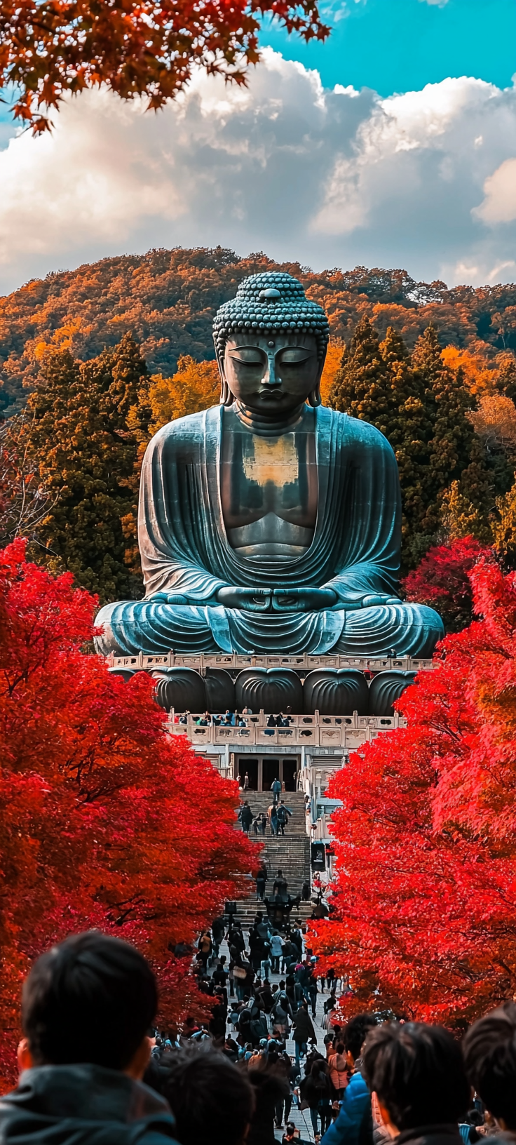 Autumn Leaves Japan Temples Buddha Photos