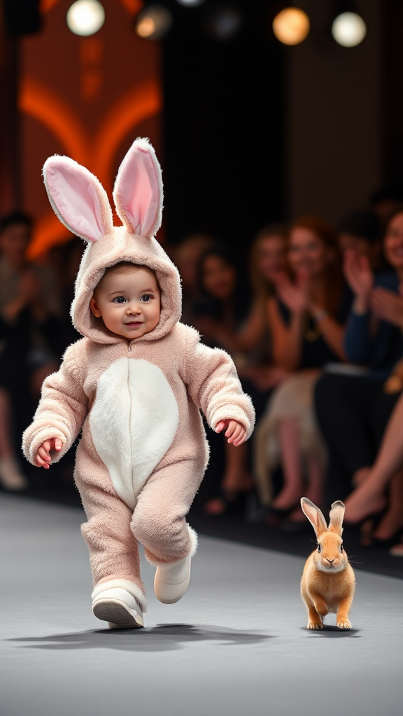 Baby Bunny and Real Bunny Fashion Show Fun.