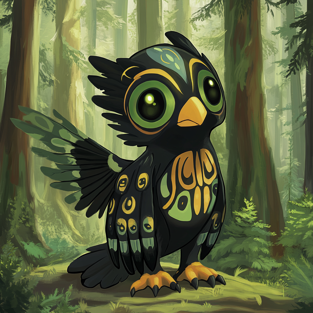 Baby Pokémon inspired by Pacific Northwest totem pole.