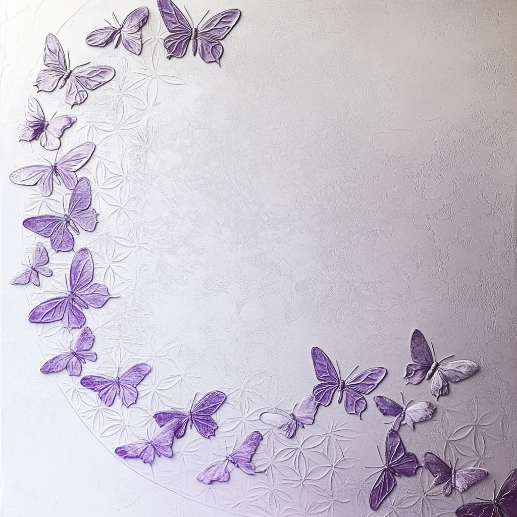 Background wallpaper light violet shades with butterfly design.