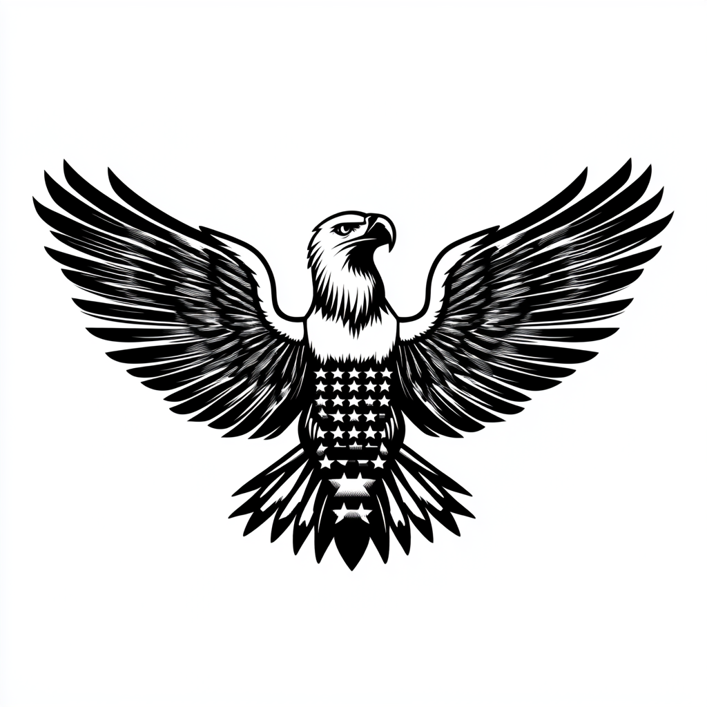 Bald Eagle Company Logo with U.S. Flag Vector