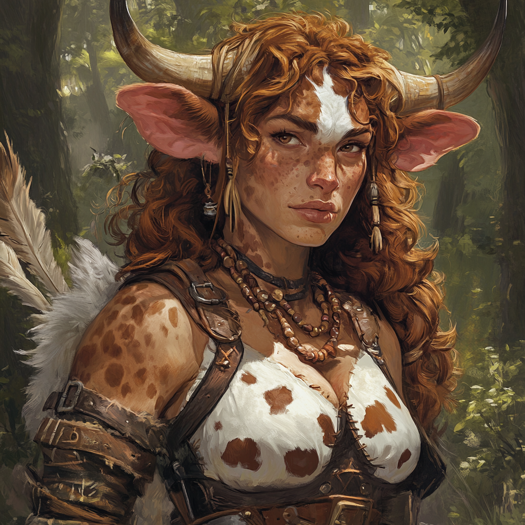 Beautiful Cow Barbarian in Forested Hills