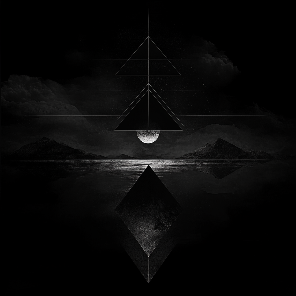 Beautiful Geometric Drawing for Melodic Black Metal Album