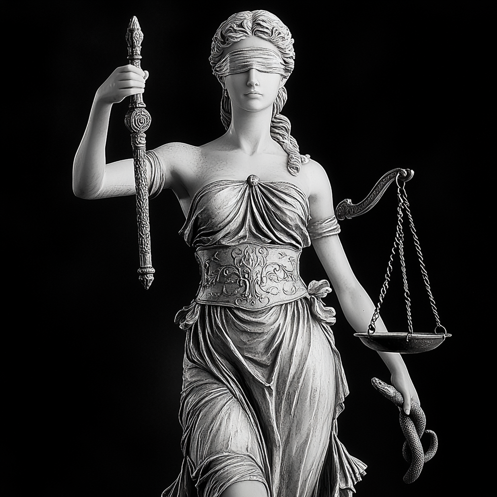 Beautiful Greek-style Lady Justice Statue with Intricate Details