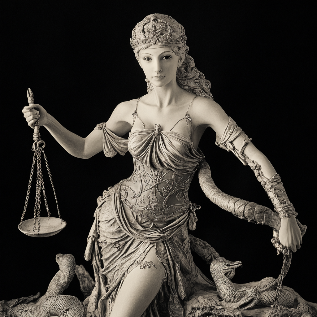 Beautiful Lady Justice Statue with Intricate Details