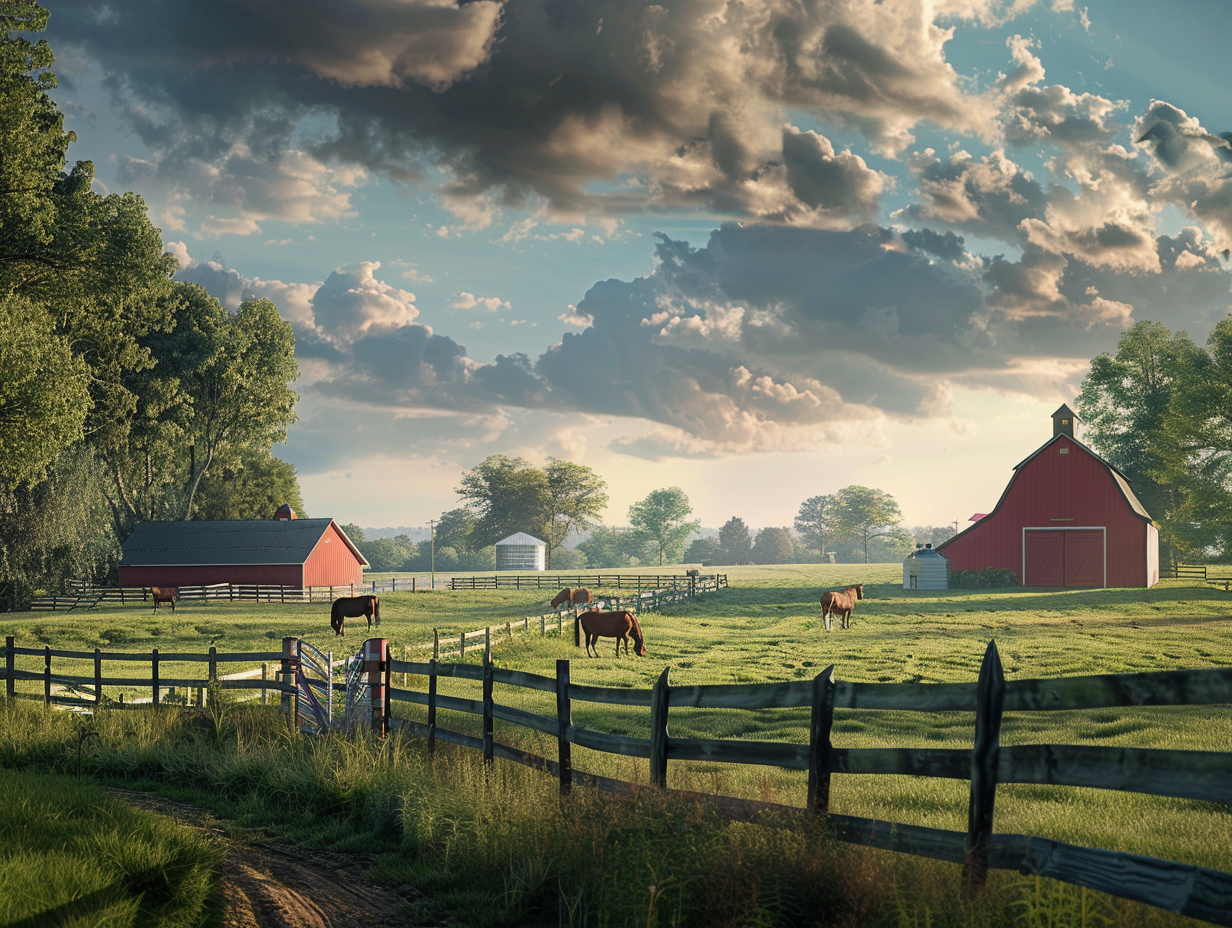 Beautiful advertisement showcasing stunning stud farm scenery.