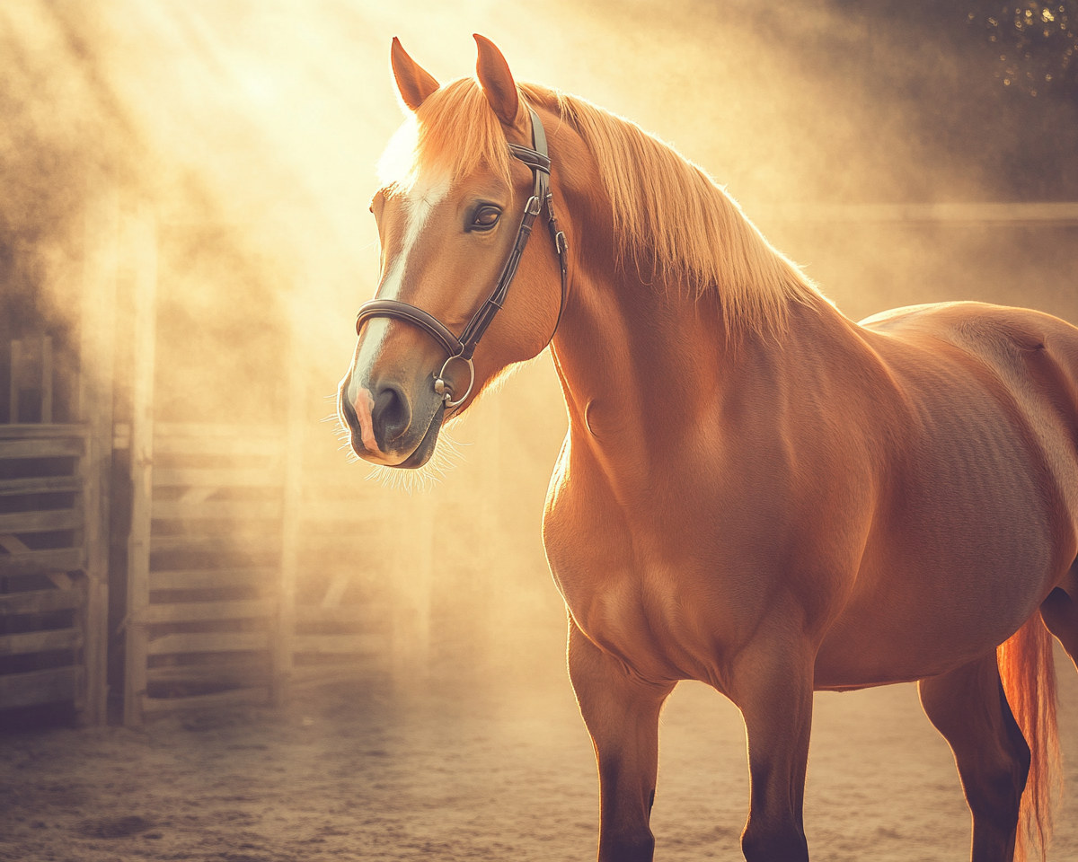 Beautiful brown horse in classic 1960s style photo.