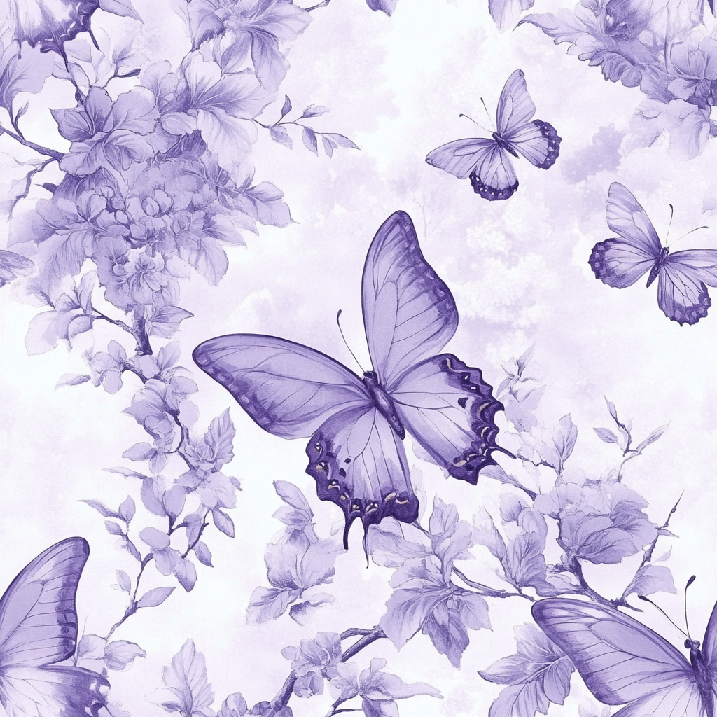 Beautiful butterfly and floral garden pattern design