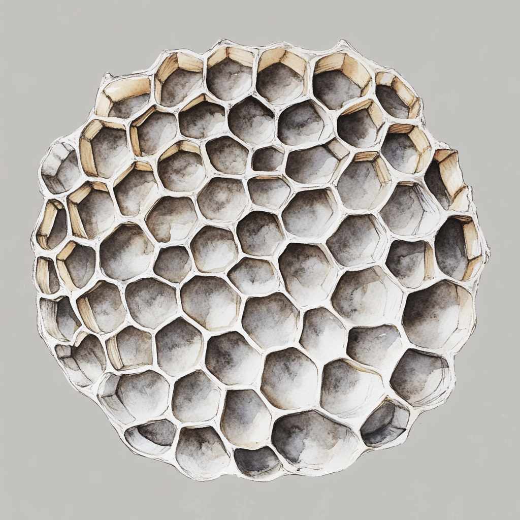 Beautiful watercolor honeycomb illustration on gray background