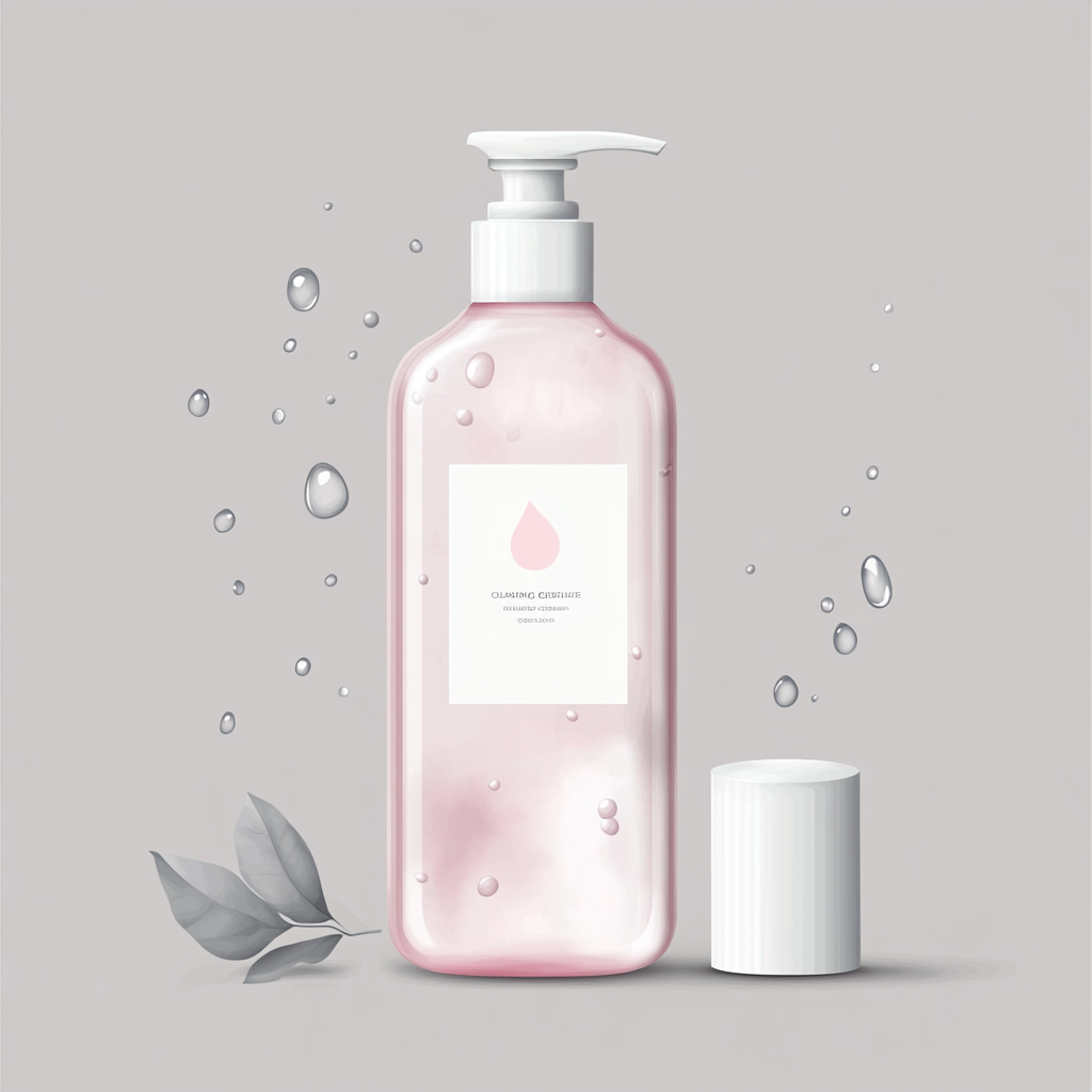 Beautiful watercolor illustration of luxury shampoo bottle