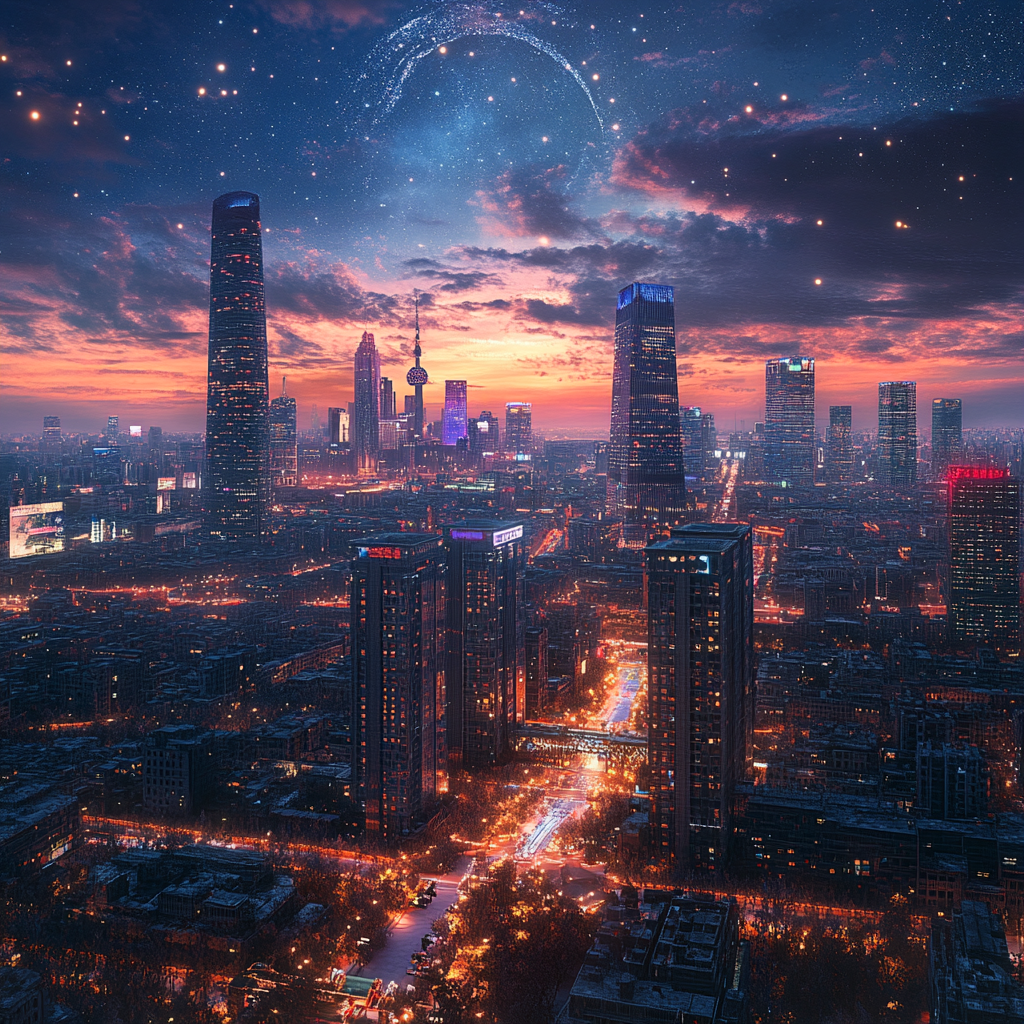 Beijing 2024: Realistic 3D City Lights View