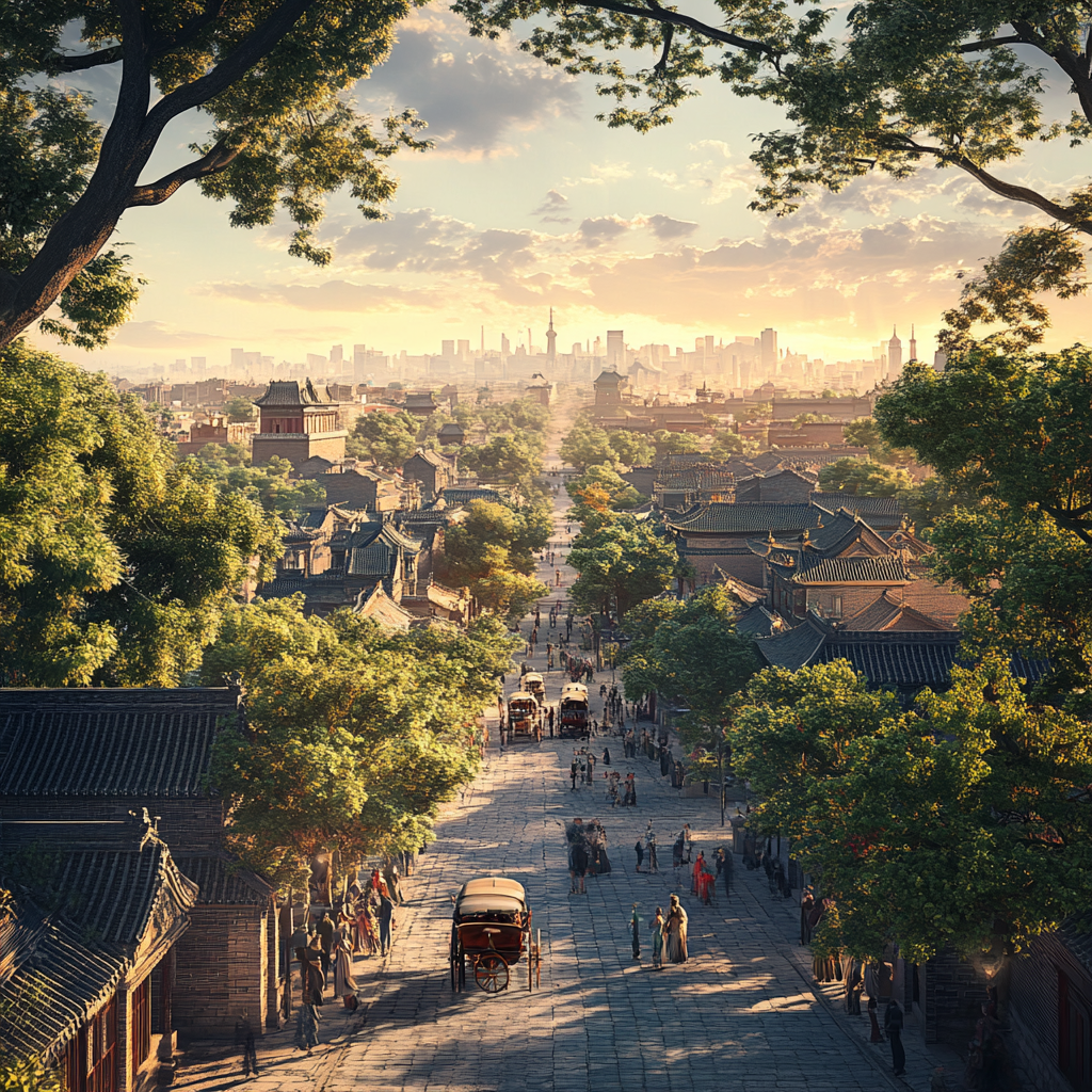 Beijing City in 1900s: Realistic 3D Render Castle 