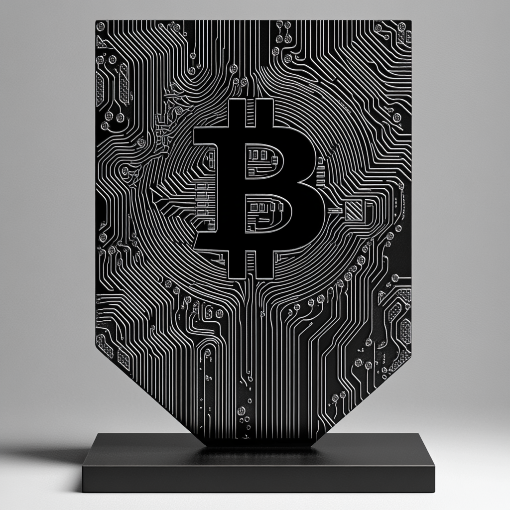 Bitcoin Technology: Detailed Black and White Design