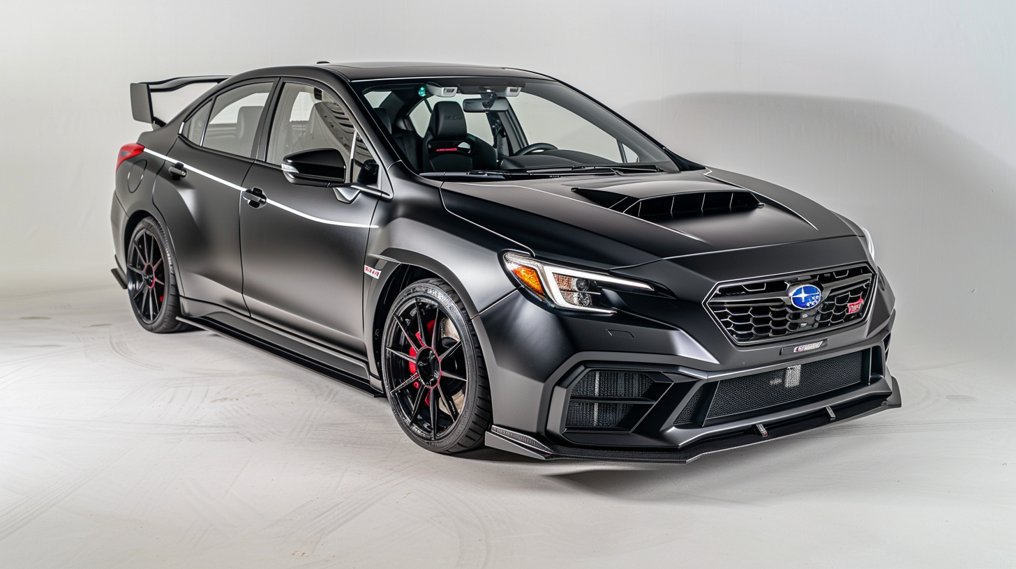 Black 2024 WRX TR with custom over-fenders, hood, bumper