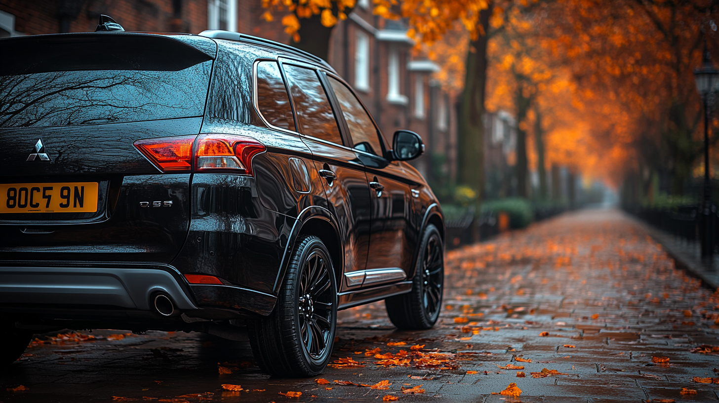 Black Mitsubishi Outlander in London, Morning Shot 