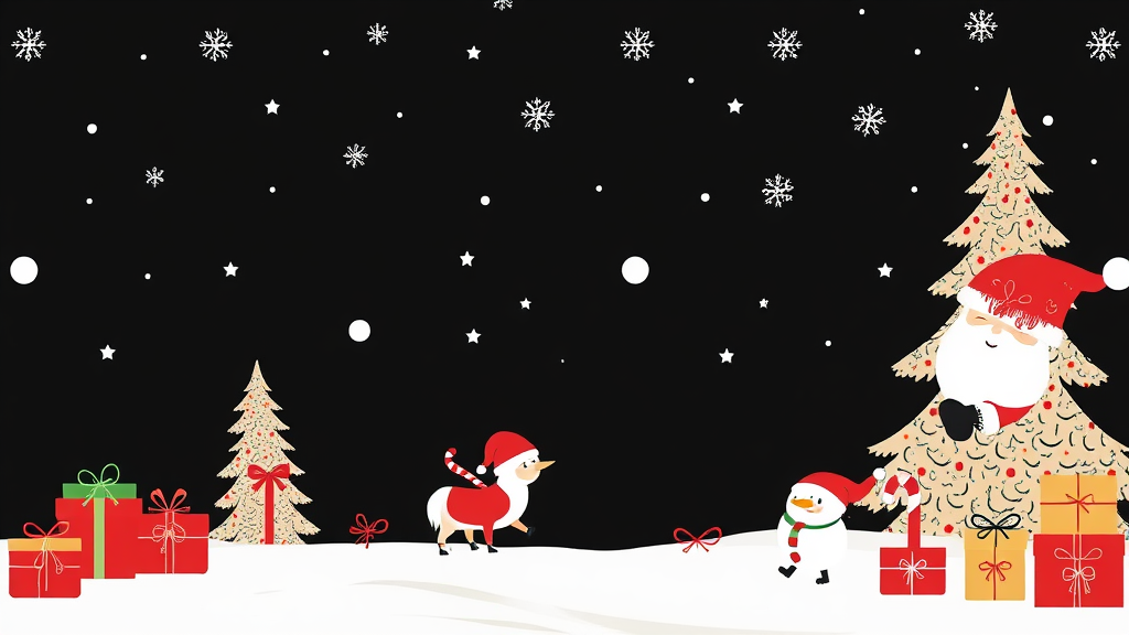 Black Santa Christmas Wrapping Paper Design