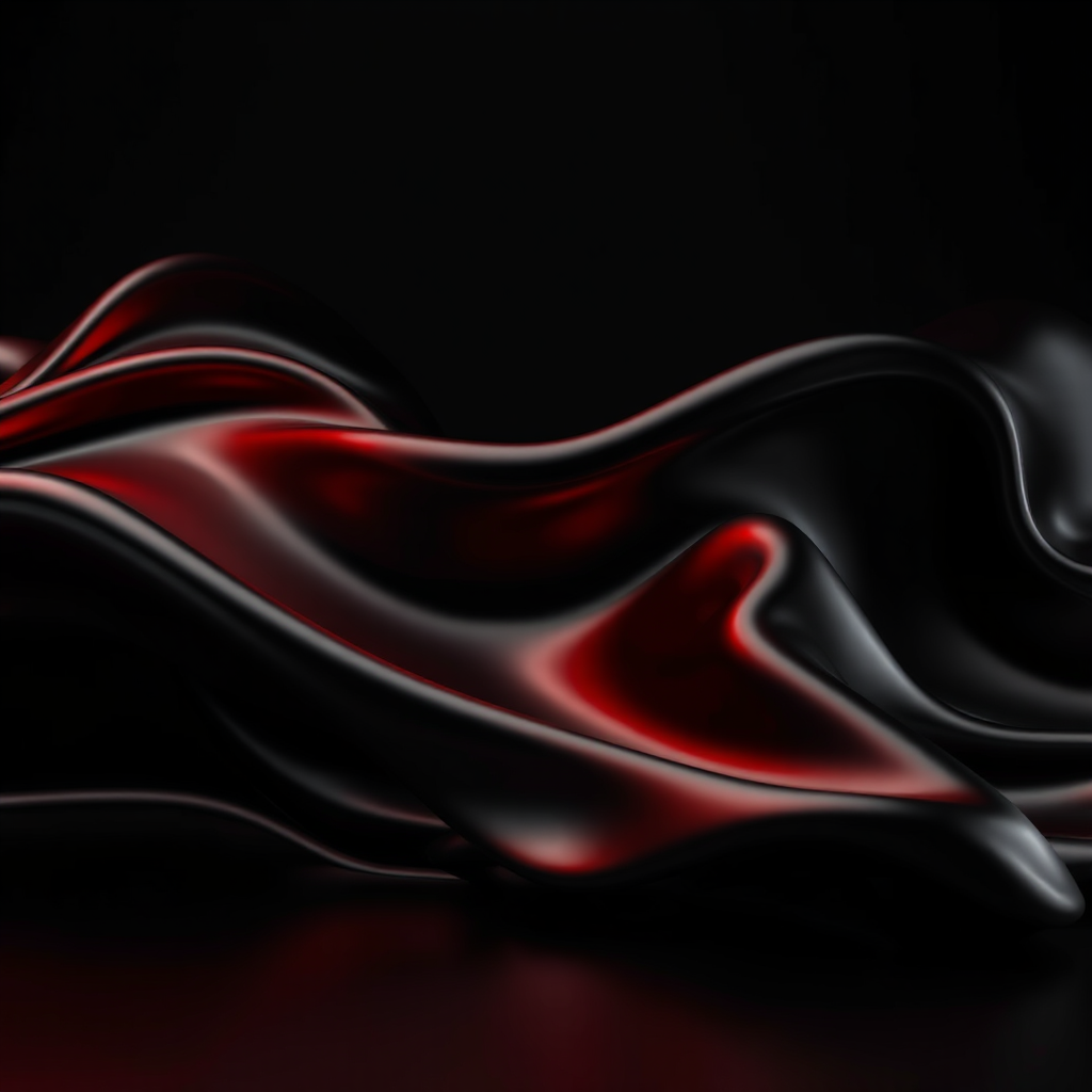 Black Silk Abstract Wallpaper with Red Light Reflections