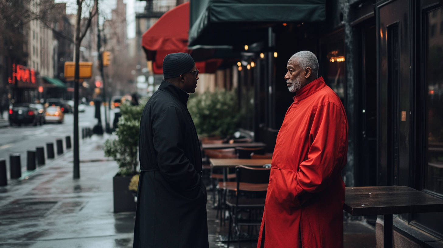 Black and Red Men in New York Restaurant