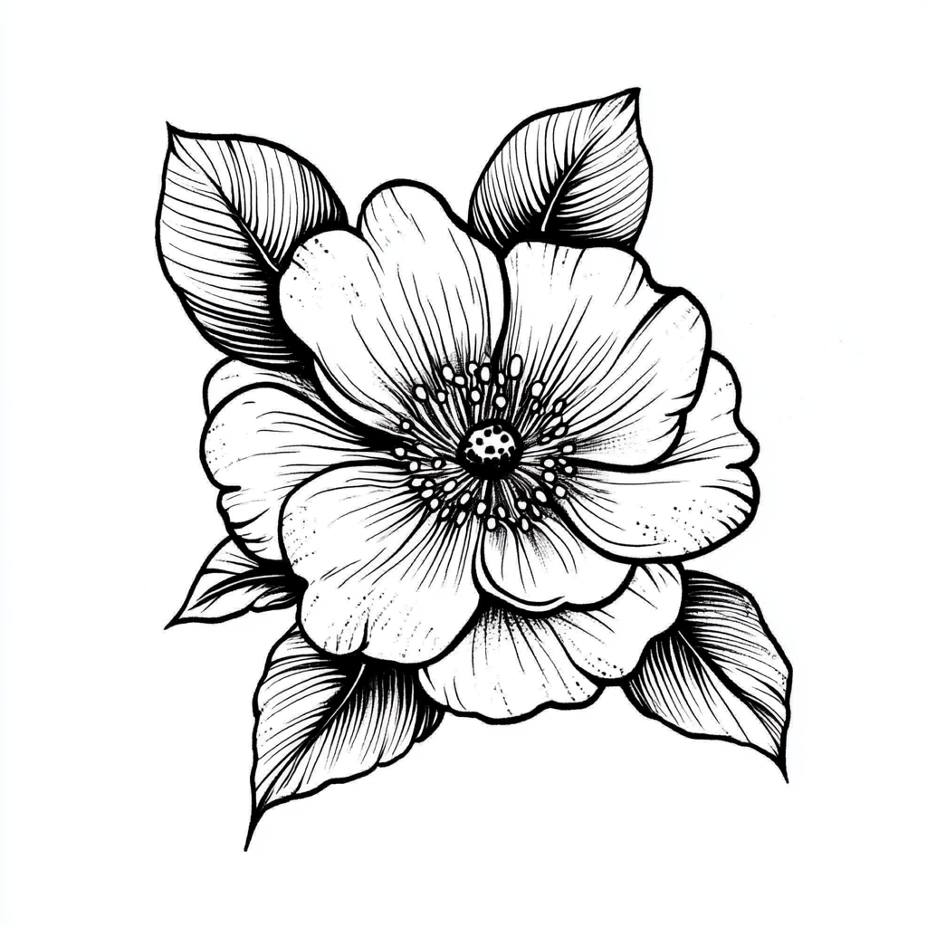 Black flower tattoo design for palm