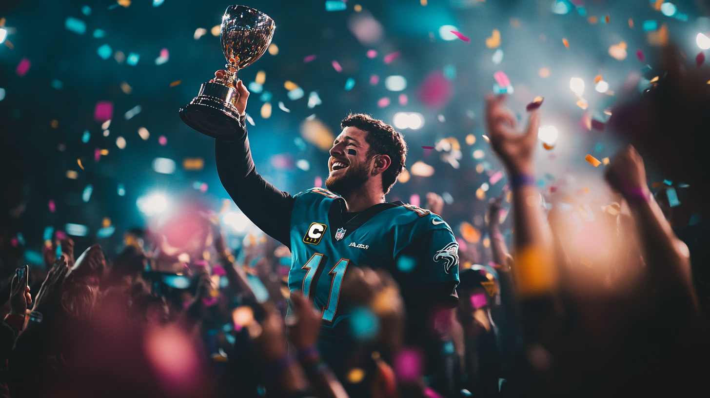 Blake Bortles celebrates Super Bowl win with team