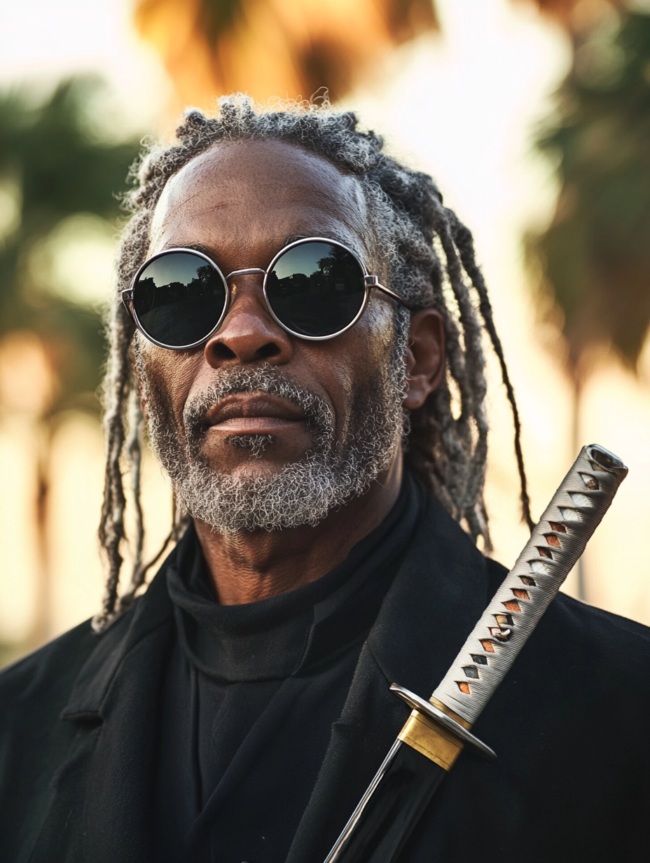 Blind Jamaican Man with Stylish Silver Sunglasses