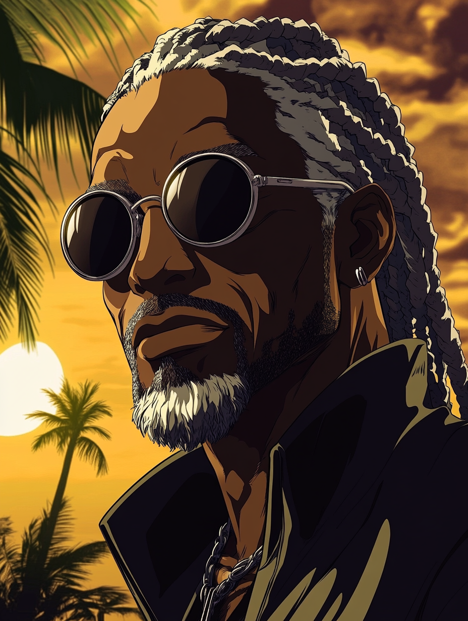 Blind Jamaican Samurai at Sunset