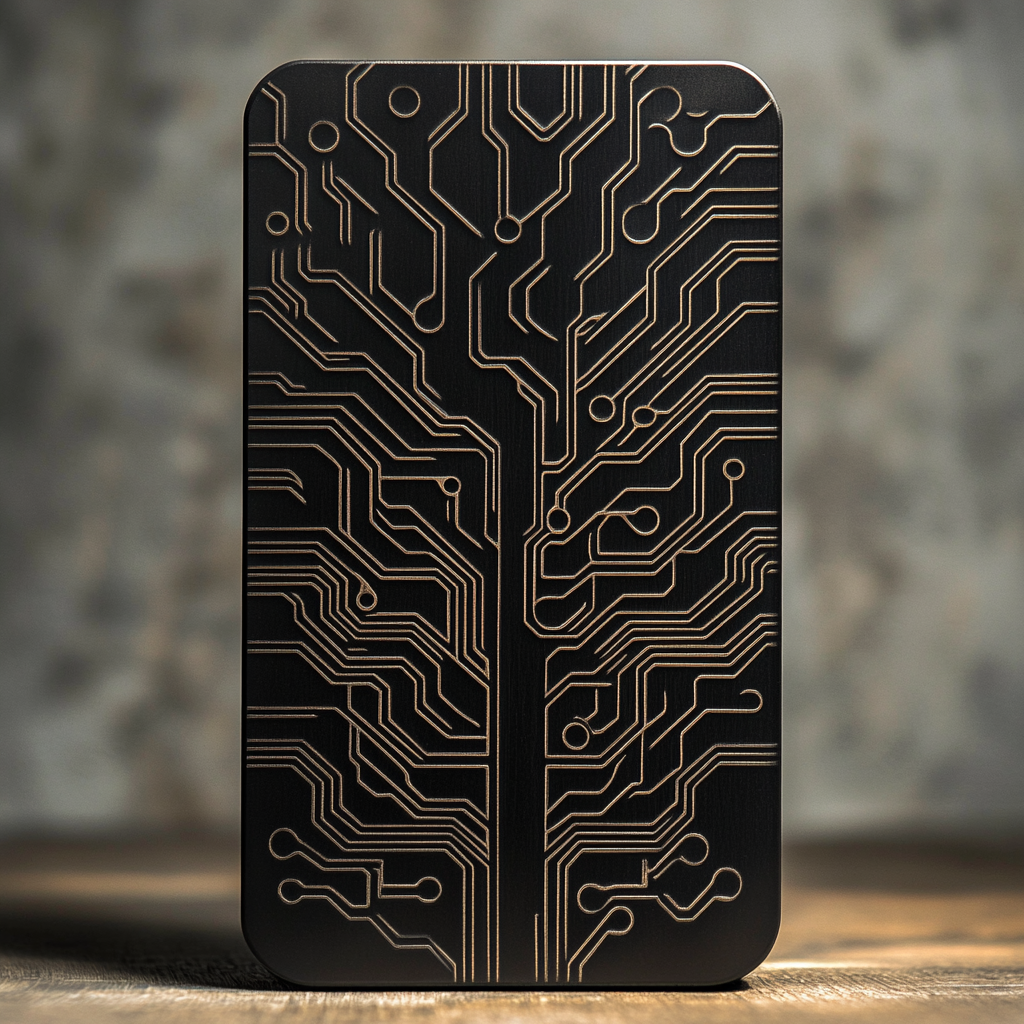 Blockchain Nature Fusion: Laser-Engraved Metal Stand