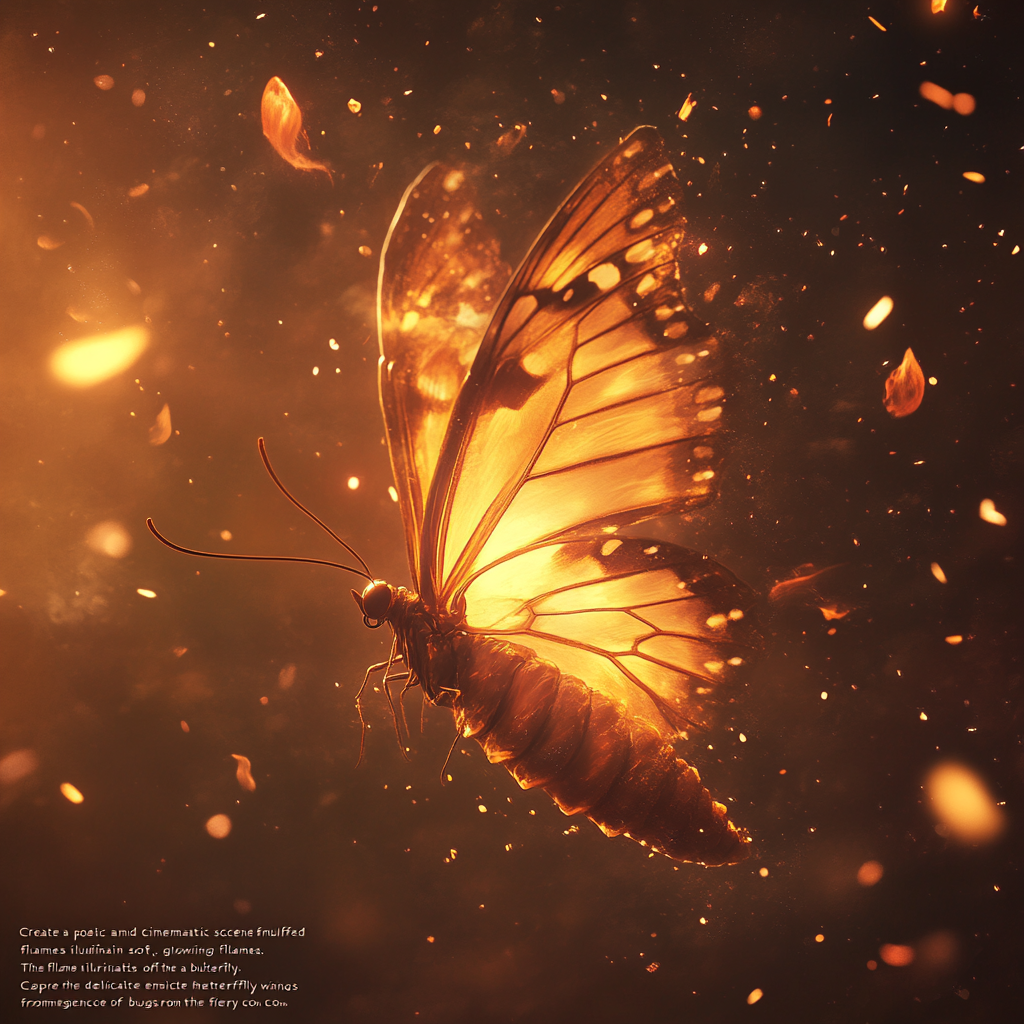 Blossoming Butterfly: A Fiery Transformation in Nature