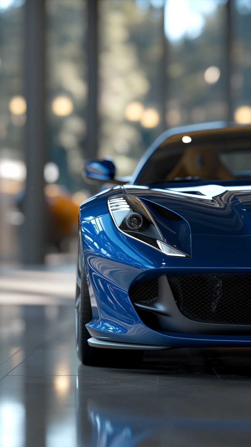 Blue Ferrari 812 Superfast: Luxury and Sophistication